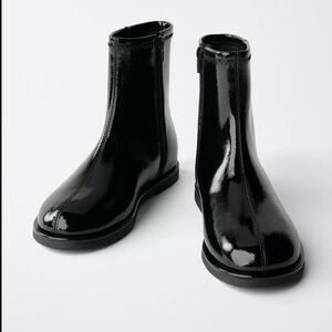 Zara patent ankle boots